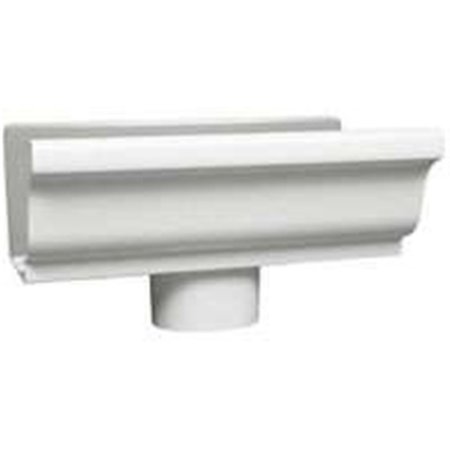 GRILLTOWN 27010 White Aluminium Gutter End With Outlet - 5 In. GR422484